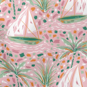 Crayon Doodle Sailboat Stretch Ponte