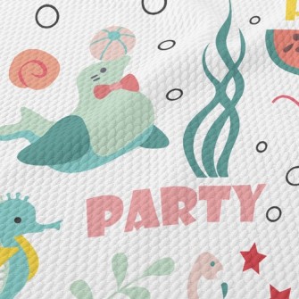 Happy Summer Vacation Time Birdseye Piqué