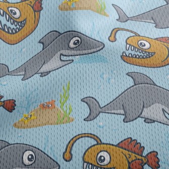 Shark Fang Lantern Fish Athletic Mesh Flat Back