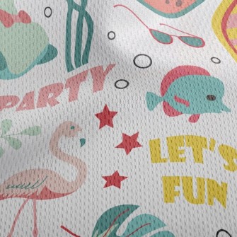 Happy Summer Vacation Time Athletic Mesh Flat Back