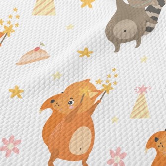 Cute Squirrel Raccoon Birdseye Piqué