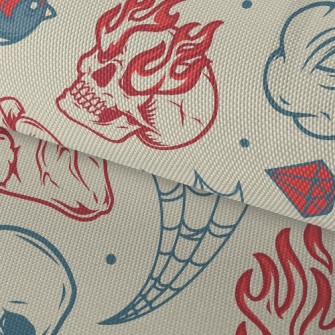 Skull With Fire Breathing Eyes Waterproof Oxford