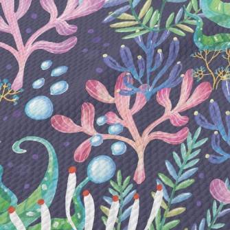Mysterious Ocean Coral Birdseye Piqué