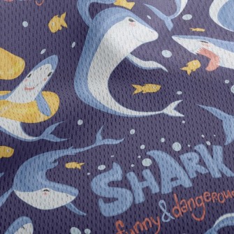 Shark Funny Dance Athletic Mesh Flat Back