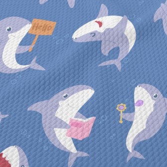 Happy Playing With Sharks Birdseye Piqué