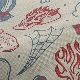 Skull With Fire Breathing Eyes Performance Linen