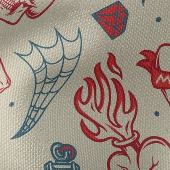 Skull With Fire Breathing Eyes Waterproof Canvas