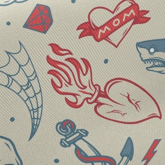 Skull With Fire Breathing Eyes Twill