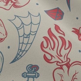 Skull With Fire Breathing Eyes Chiffon