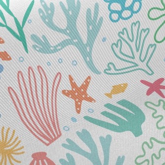 Colorful Underwater Corals Twill