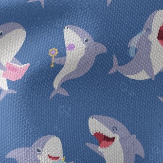 Happy Playing With Sharks Waterproof Canvas