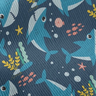 Happy Swimming Shark Standard Corduroy