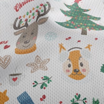 Bear Elk Celebrates Christmas Athletic Mesh Flat Back