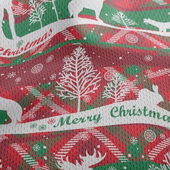 Classic Christmas Elk Athletic Mesh Flat Back