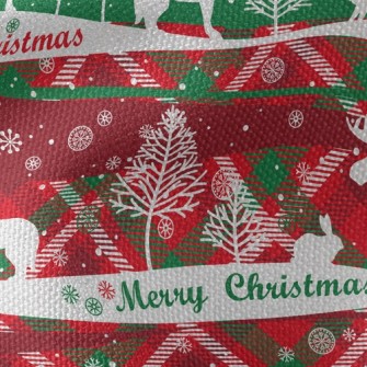 Classic Christmas Elk Waterproof Canvas