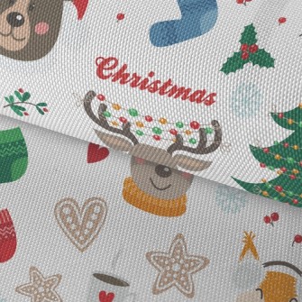 Bear Elk Celebrates Christmas Waterproof Oxford