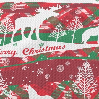 Classic Christmas Elk Birdseye Piqué