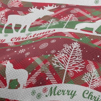 Classic Christmas Elk Performance Linen