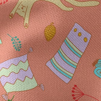 Lazy Cat Stretching Waterproof Canvas