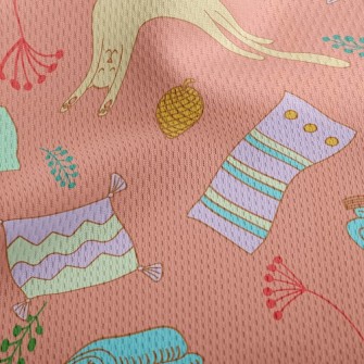 Lazy Cat Stretching Athletic Mesh Flat Back