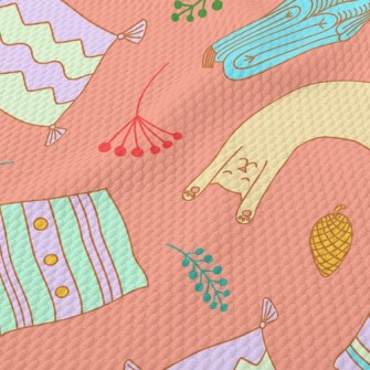 Lazy Cat Stretching Birdseye Piqué