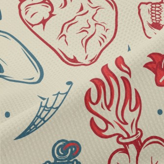 Skull With Fire Breathing Eyes Piqué