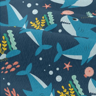 Happy Swimming Shark Modern Jersey