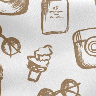 Camera Perfume Glasses Jersey Backed Fleece