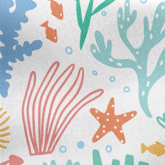 Colorful Underwater Corals Jersey Backed Fleece
