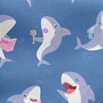 Happy Playing With Sharks Jersey Backed Fleece