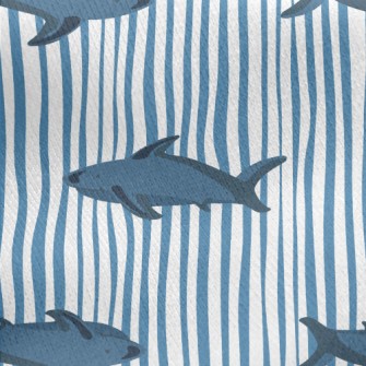 Straight Striped Shark Jersey Backed Fleece