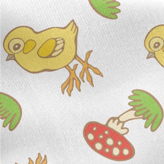 Chicken And Mushrooms Jersey Backed Fleece