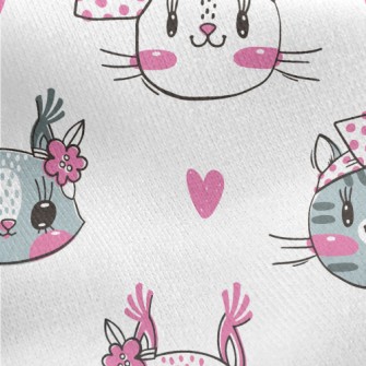 Little Butterfly Festival Cat Jersey Backed Fleece