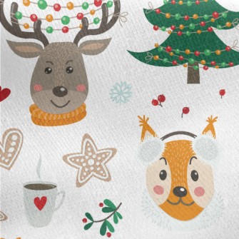 Bear Elk Celebrates Christmas Jersey Backed Fleece