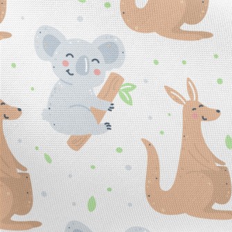 Smiling Kangaroo Koala Pongee