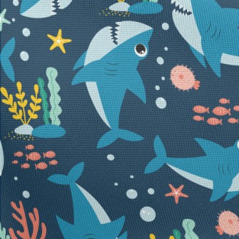 Happy Swimming Shark Pongee