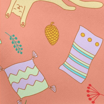 Lazy Cat Stretching Pongee