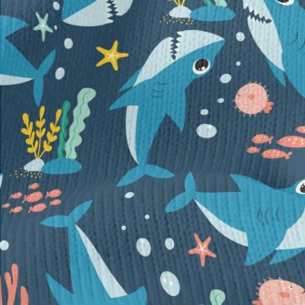 Happy Swimming Shark Stretch Jersey