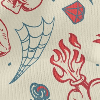 Skull With Fire Breathing Eyes Stretch Jersey