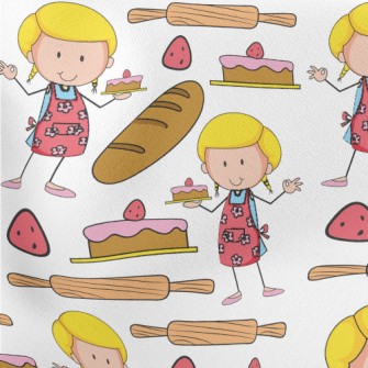 Girls Love Baking Lightweight Cotton Poplin