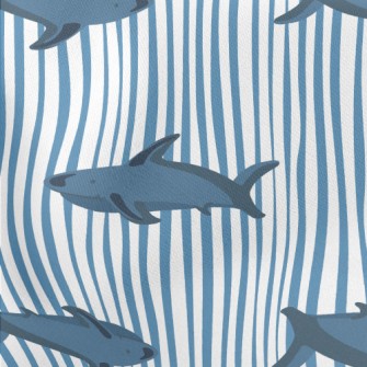 Straight Striped Shark Lightweight Cotton Poplin