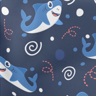 Q Version Of Cute Shark Lightweight Cotton Poplin