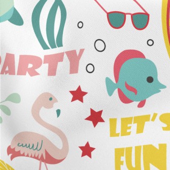 Happy Summer Vacation Time Lightweight Cotton Poplin