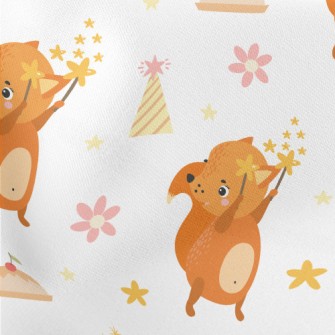 Cute Squirrel Raccoon Lightweight Cotton Poplin