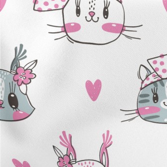 Little Butterfly Festival Cat Lightweight Cotton Poplin