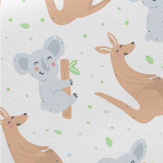 Smiling Kangaroo Koala Midweight Cotton Poplin