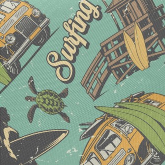 Campervan Surfing Midweight Cotton Poplin