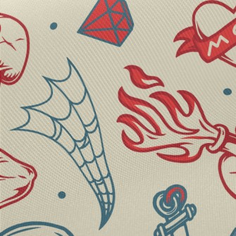 Skull With Fire Breathing Eyes Midweight Cotton Poplin