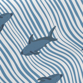 Straight Striped Shark Midweight Cotton Poplin
