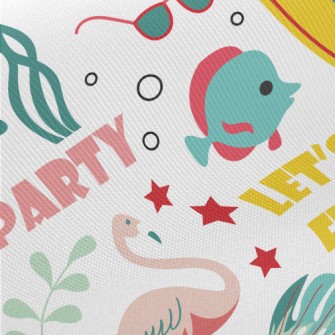 Happy Summer Vacation Time Midweight Cotton Poplin